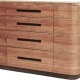 Chest of drawers / French walnut glossy veneer / 4 drawers / 2 cabinets / 110 × 160 × 50 cm