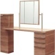 Vanity desk / French walnut glossy veneer / 2 drawers / 1 cabinet / 75 × 150 × 50 cm