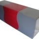 Sideboard KALIFRAGI grau matt/rot hochglanz, 2 Türen und Schubladen