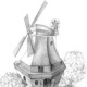 Zeichnung einer Mühle