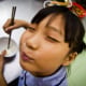 A girl enjoys a meal cooked for her at a children’s centre in Saigon, Vietnam.