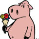 schwein mit Blumen