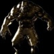 Characterdesign für eine goldene Hulkfigur