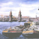Oberbaumbrücke, Aquarell, 29,5×40,5 cm, 1996