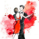 olga antonava  Illustration mir Aquarell „Tango“