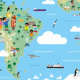 Weltkarte Ausschnitt Südamerika
