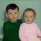 Brüderchen und Schwester coloriert nach einer sw-Aufnahme 1954