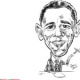 Karikatur Obama Schwarzweiss von Ian David Marsden