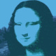 Mona Lisa grafisch blau