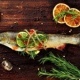 Salmon with lemons and wild rosemary