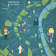 Illustrierte Karte mit den besten Eisdielen von Köln