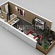3D kleinen Haus Grundriss Rendering