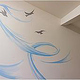 Wandmalerei Vögel im Wind