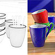 Schale und Tassen 3D – Freie Arbeit