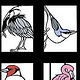 Scherenschnitt-Vögel