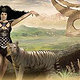 Black Girl White Tiger Painting and Mattepaint Illustration