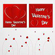 Set von Valentinskarten in flat design