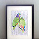 twosome parrots | farbstiftzeichnung