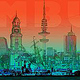 Panorama Collage Hamburg -Variante Rot