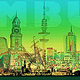 Panorama Collage Hamburg -Variante Grün
