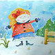 Mädchen im Winter / Buchillustration