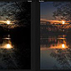 Sonnenuntergang am Biessenhoferweiher vorher/nachher