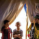 kids in a refugee camp