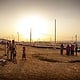 sunset in a refugee camp