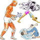 Sportillustrationen: Kampfsport, Yoga und Anatomie