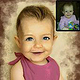 Handgemaltes Baby Porträt in Acryl auf Leinwand