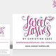 Logodesign im Handletteringstil sowie Gestaltung von Visitenkarten und Fensterklebern für eine Kundin im Kosmetikbereich
