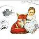 „Kind mit Fuchs“ Bunt- und Bleistift, Fineliner auf Papier