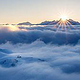 Sunrise over the sea of clouds