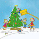 Kinderbuchillustration Weihnachtsbaumschmücken