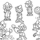 Figurenentwurf mit der Vorgabe, dass die Figur „Peppermint Patty“ der „Peanuts“ ähneln soll.