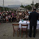 Candidate for a president of Nagorno Karabakh Bako Sahakyan is having meeting with people in Stepanakert.