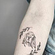 Dog Portrait Dotwork Tattoo