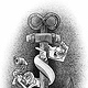 Digitale Schwarz-Weiß Illustration von Ren und Stimpy