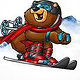 Bär, Maskottchen des Skigebiets Baoqing (China)