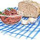 Food Illustration Tischszene mit Brot und Pesto