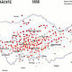 Entwicklung der Steinkohleschächte im Ruhrgebiet 1800 – 2019, Animation, hier statische Ansicht