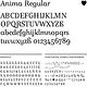 Font Anima Regular • Glyphs