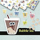 Bubble Tea Sticker Muster und Clipart Set