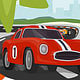 Illustration Rennspiel-App Retro Race