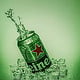 Bierfotografie – Werbeaufnahme einer Heineken Lager Bierdose. Advertising shot of a Heineken beverage can