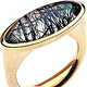 „Antiquity“ Ring, 750/- Gelbgold, Bergkristall mit Turmalineinschlüssen