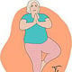 yoga illustration tree woman