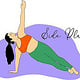 yoga illustration side plank woman