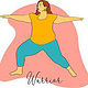 yoga illustration warrior woman