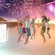 Scribble Event Beach Fireworks